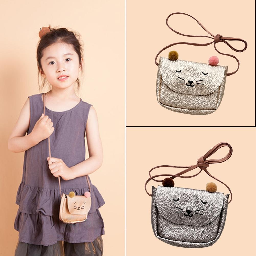 Children Shoulder Bag Mini Cat Ear Messenger Bags Simple Small Square Bag Kids All-Match Key Coin Purse Cute Princess Handbags