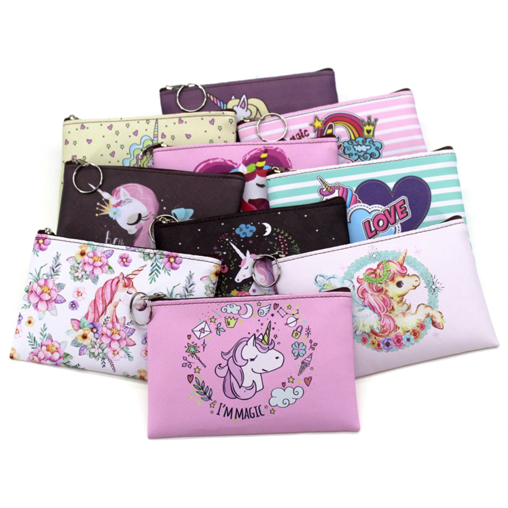 Cartoon Unicorn coin purses women mini wallets cute card holder ladies key money bags for girls purse Female kids children pouch