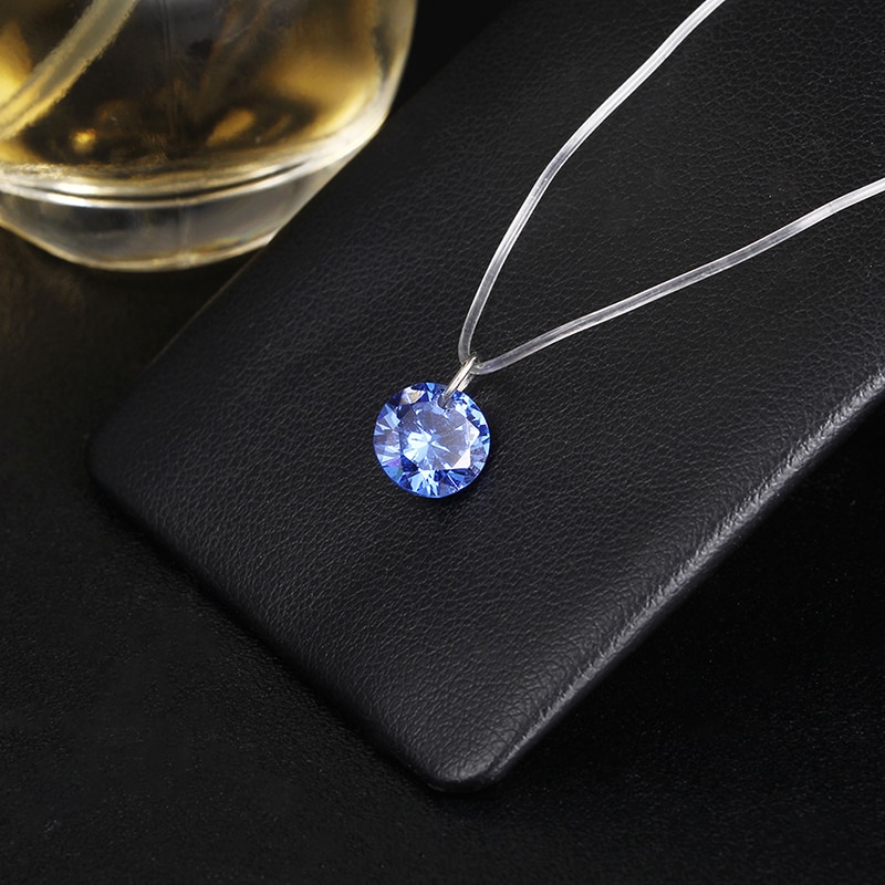 2019 New mermaid tear necklace Meteorite pendant transparent fishing line Invisible women's necklace Jewelry clavicle chain