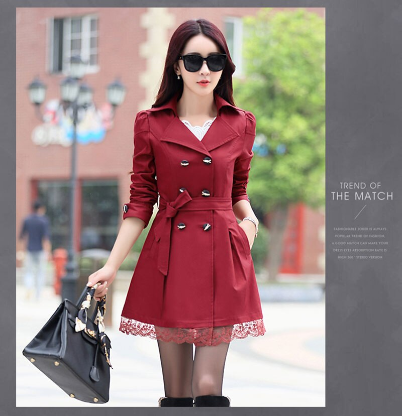 2019 Autumn New Fashion Brand Trench Coat Woman Vinatge Double Breasted Trench Coat For Women Business Outerwear Coat A015a