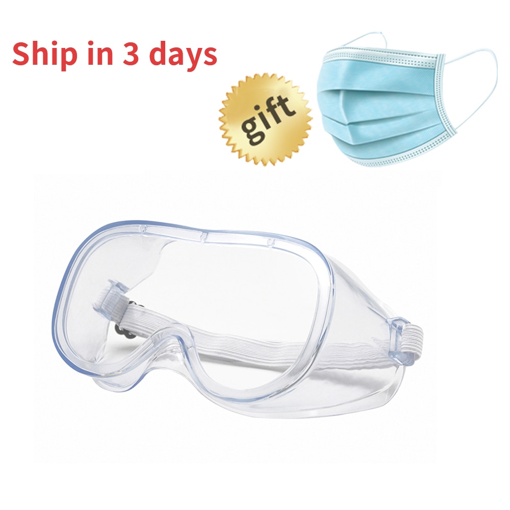 Medical Face Masks Safety Goggles Eyes Protection Clear Glasses Wind and Dust Anti-virus Anti-fog Protective Glasses