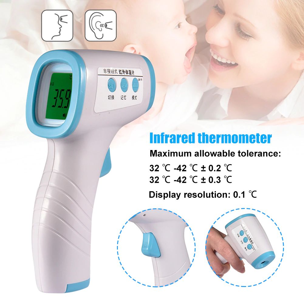 LCD Baby Forhead Thermometer Portable Handheld Digital Temperature Meter Gun Non Contact IR Infrared Baby Body Thermometer Tool