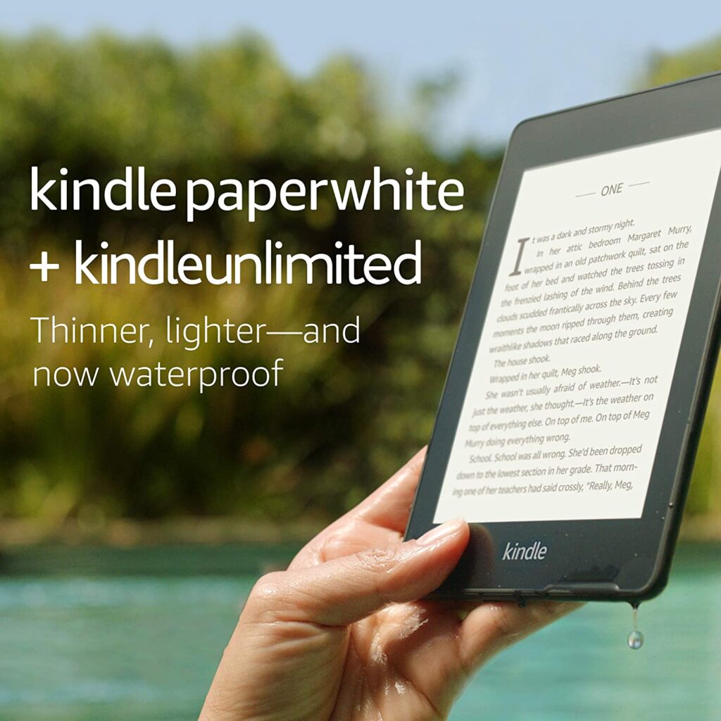 Kindle Paperwhite – Now Waterproof with more than 2x the Storage – Ad-Supported + Kindle Unlimited