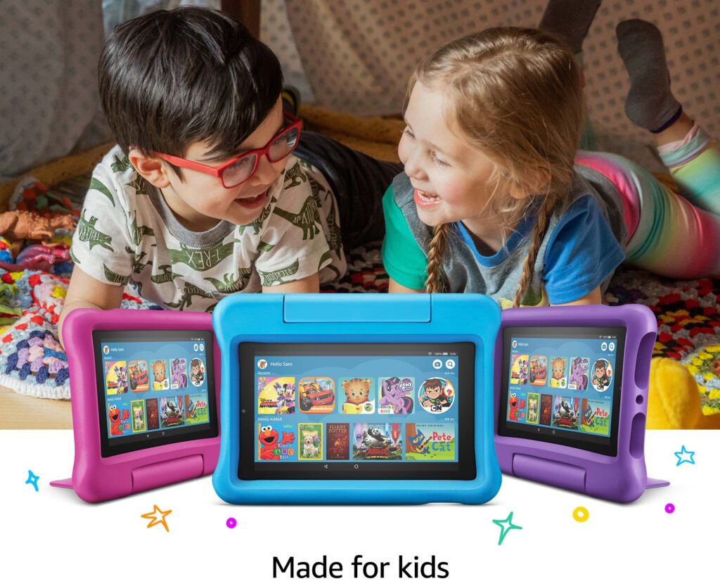 Fire 7 Kids Edition Tablet, 7" Display, 16 GB, Blue Kid-Proof Case