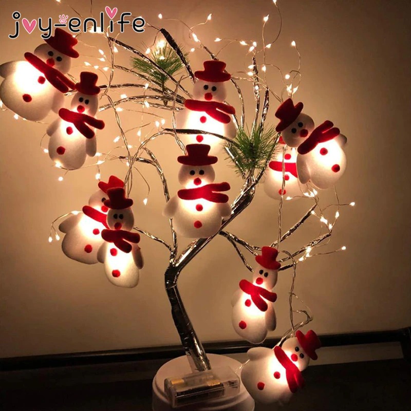 1.6m 10LED Snowman Christmas Tree LED Garland String Light Christmas Decoration For Home 2021 Christmas Ornaments Natal New Year