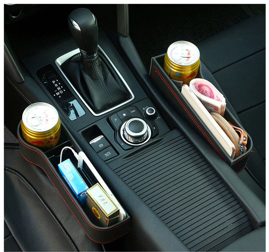 Leather Car Cup Holder Seat Organizer Holder Multifunctional Auto Seat Gap Storage Box Abs Seat Seam Pockets Trunk Organizer