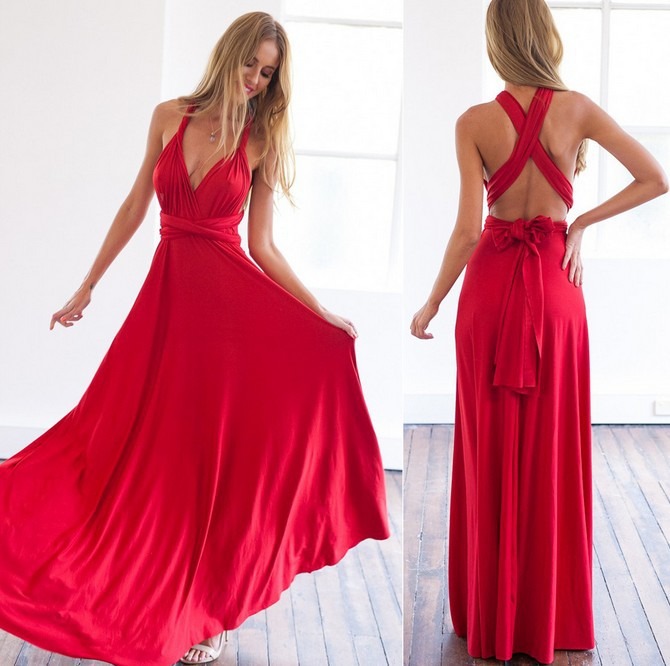 Sexy Women Boho Maxi Club Dress Red Bandage Long Dress Party Multiway Bridesmaids Convertible Infinity Robe Longue Femme
