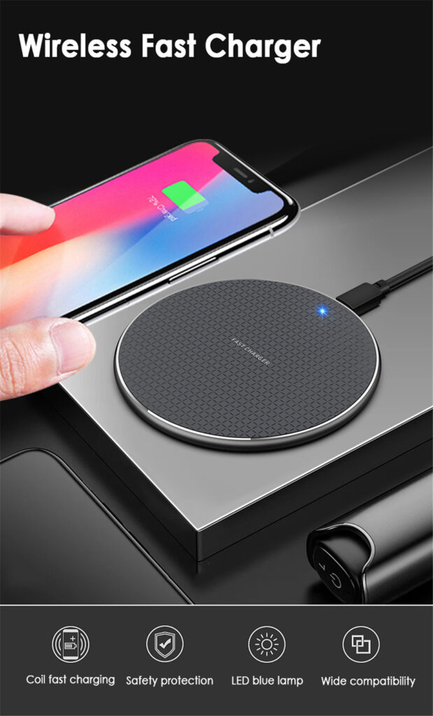 10W Quick Wireless Charger For iPhone 13 12 Pro Max 11 Pro XR XS Max Samsung Huawei Xiaomi Oppo Phone Fast Inductive Charging