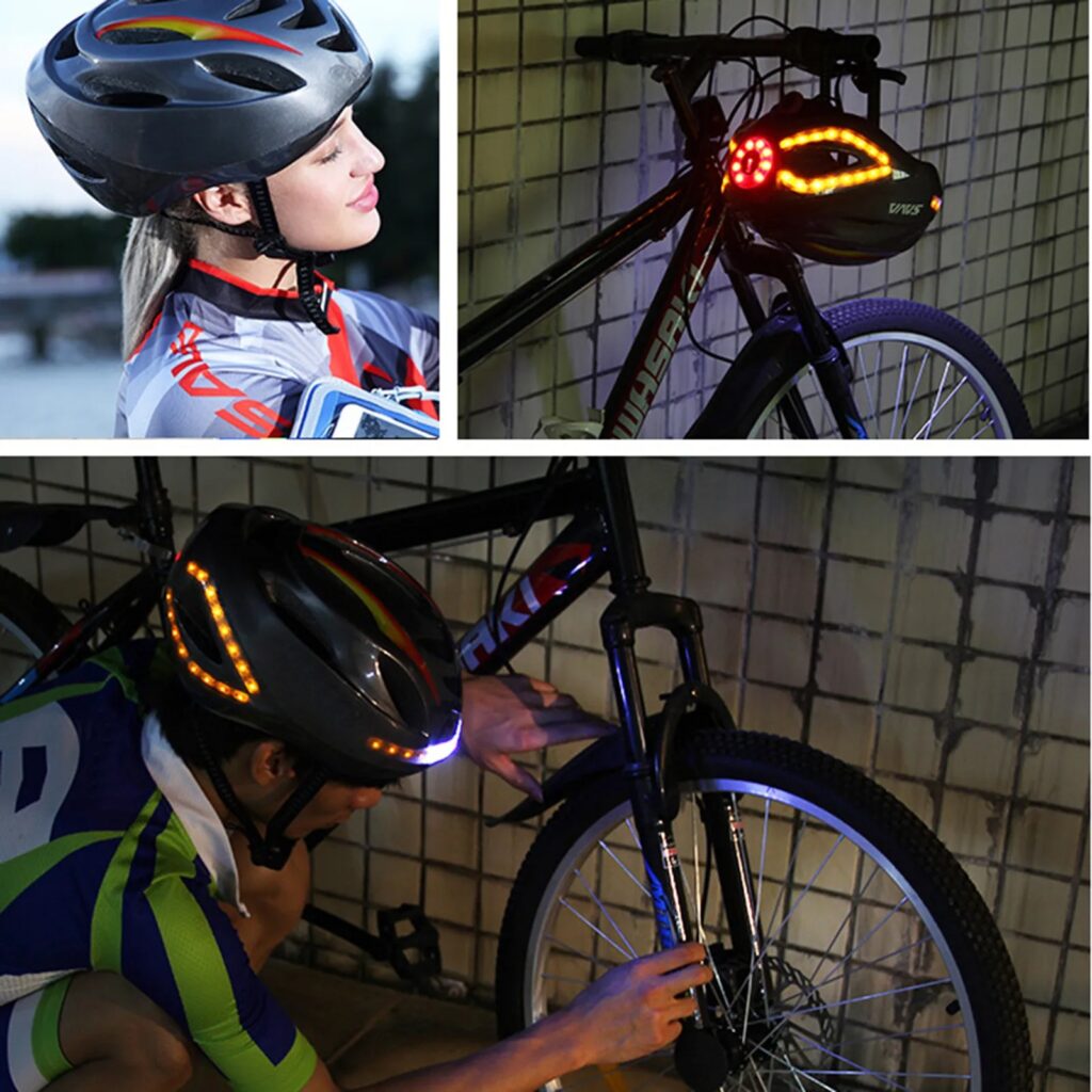 Bicycle Helmet MTB Mountain Road Bike Helmets With Taillight Wireless Remote Control LED Light Scooter Cycling Safety Protection