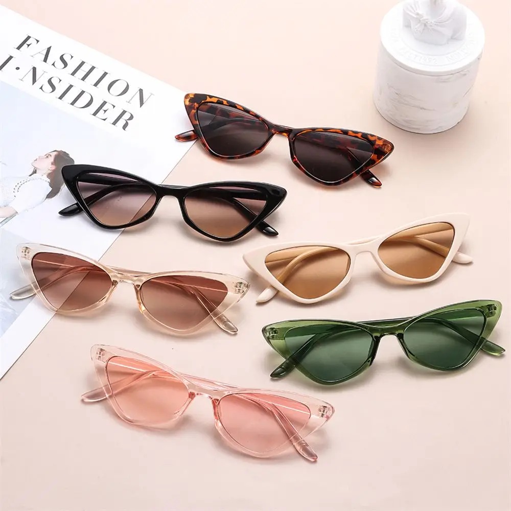 Fashion Vintage Cat Eye Sunglasses for Women Small Frame Retro Sunglasses Trendy Streetwear Accessories UV400 Protection Eyewear