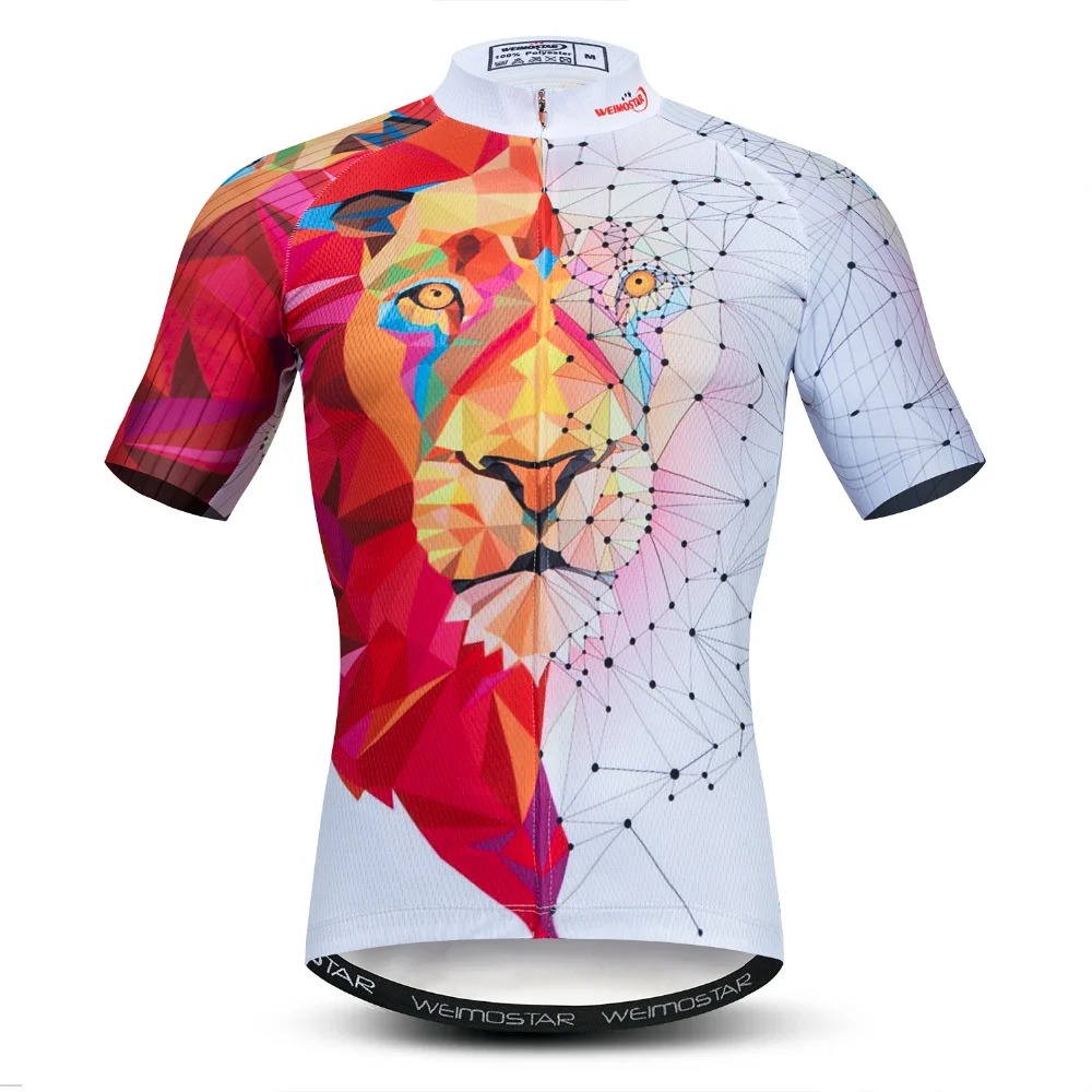 Summer men's cycling clothes motorcycle team off-road short-sleeved cycling lion mountain bike downhill cycling shirt cycling
