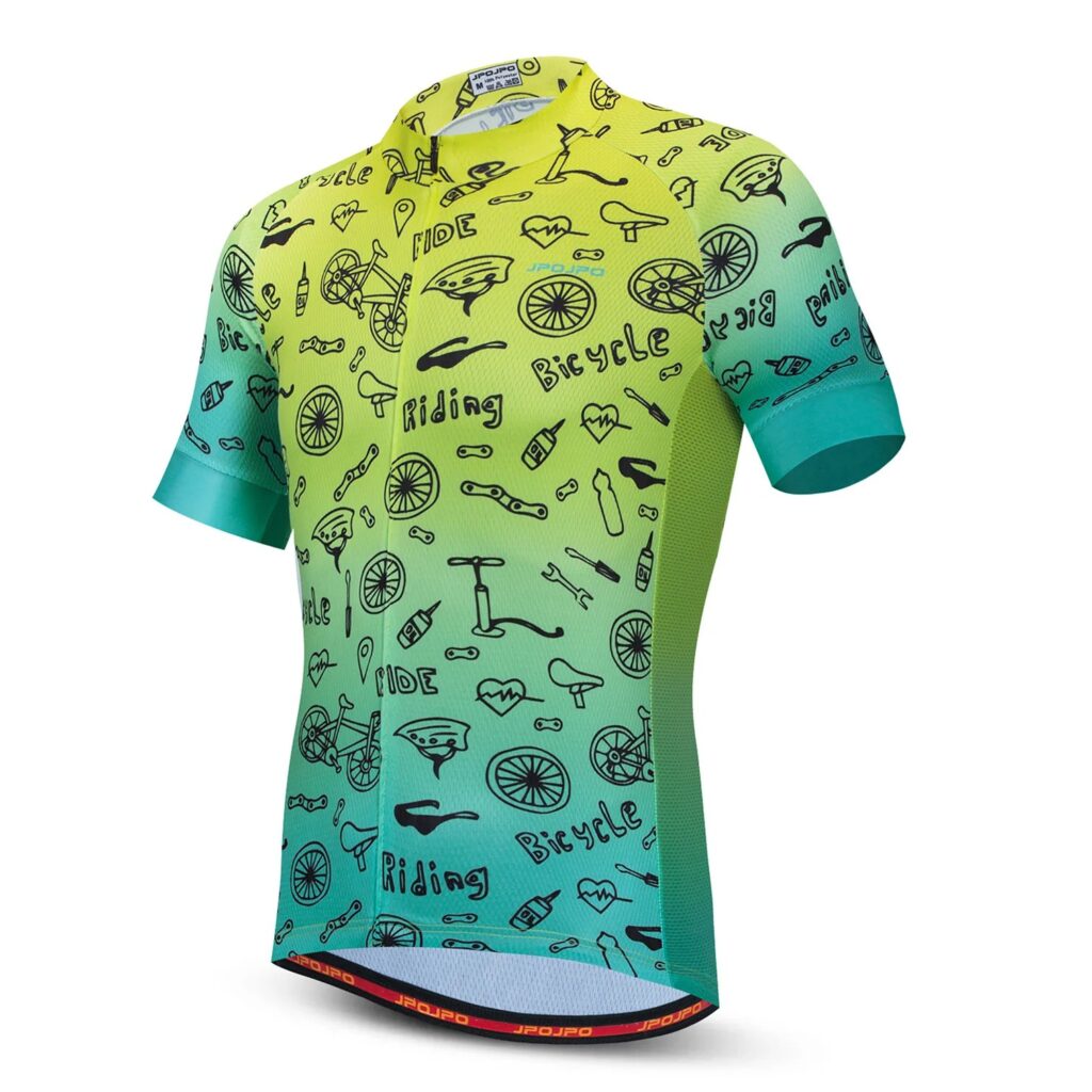 Cycling Jersey Men Bike Top MTB Bicycle Shirt Mountain Road Riding Clothing Short Sleeve Summer Cyclist biking Blouse Yellow