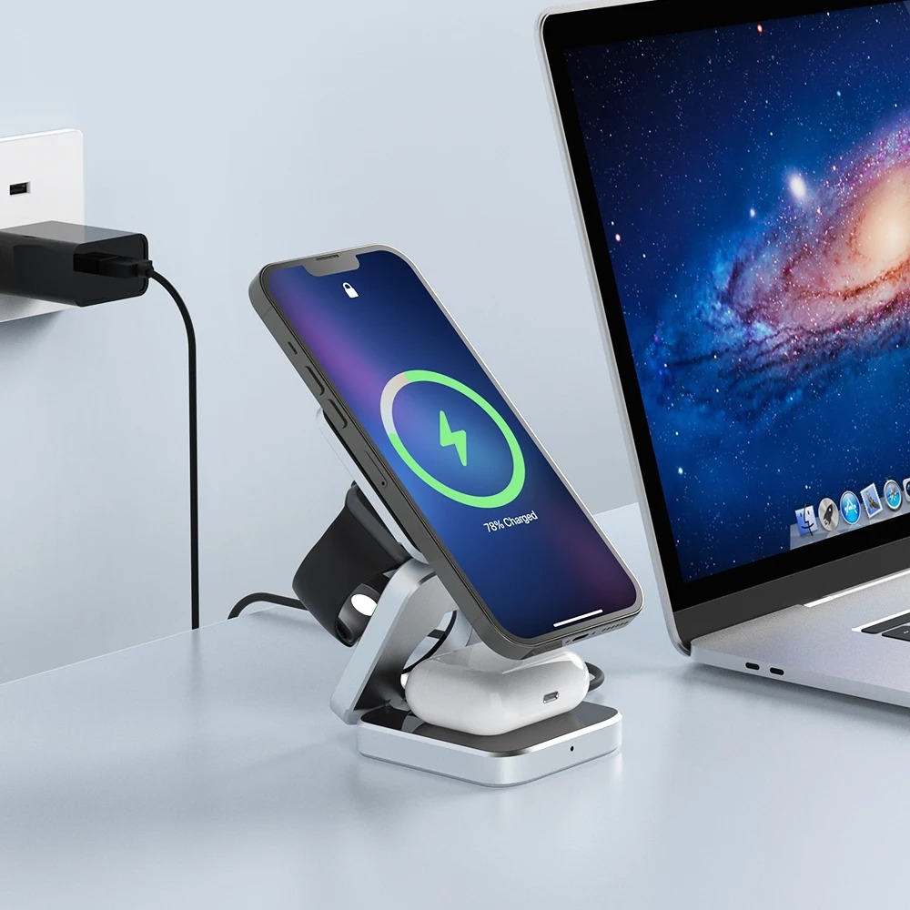 Foldable Magnetic Wireless Charger Stand
