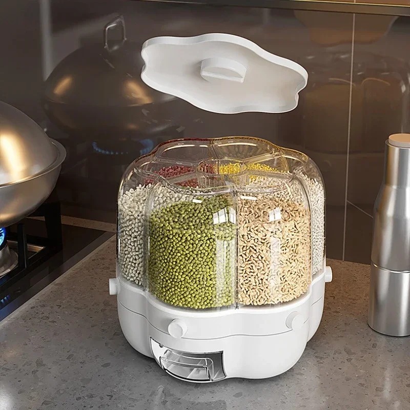 Revolutionize Your Kitchen Storage with the 360° Rotating Rice Barrel and Cereal Dispenser