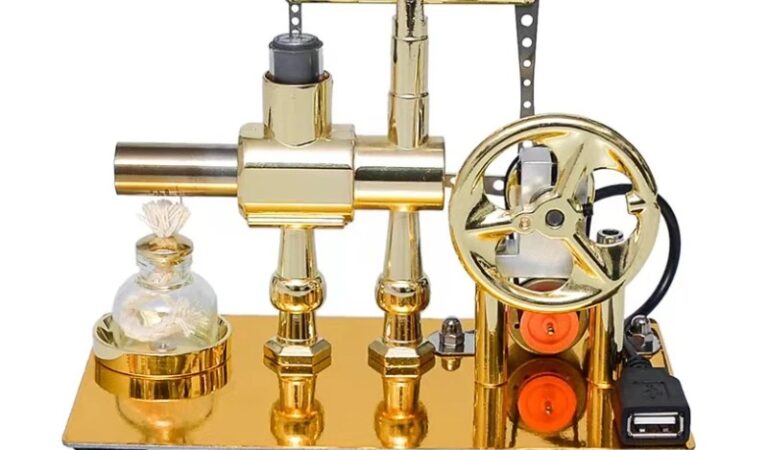 Hot Air Single Cylinder Stirling Engine Generator